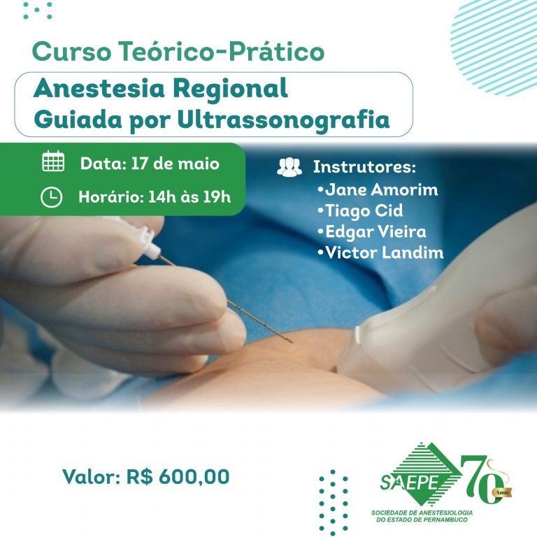 Curso Teório-Prático Anestesia Regional Guiada por Ultrassonografia